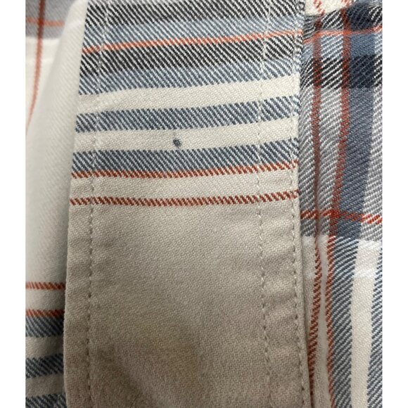 Eddie Bauer Relaxed Fit Mens Size TXL Tan & Gray Plaid Flannel Button Up Shirt - Picture 12 of 12